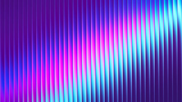 istock Neon ribbed fractal glass texture with vibrant pastel gradients and bright smooth fluted vertical lines. Bold dynamic design blending futuristic tones and radiant colors for modern visual art project 2209411903