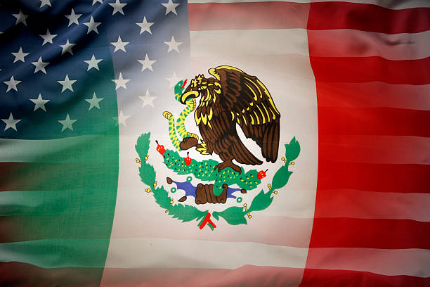 istock America and Mexico flags together 2209413201