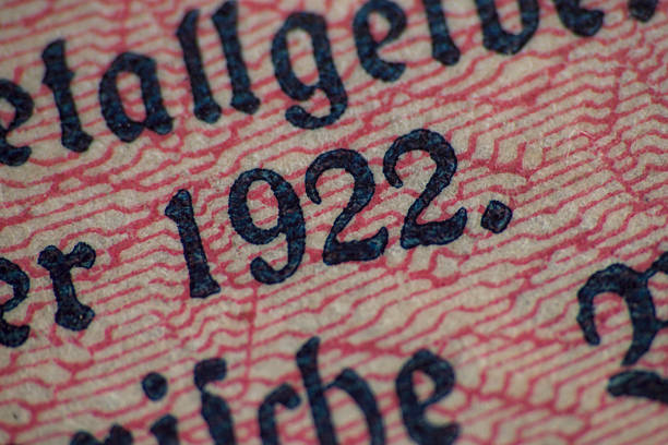Closeup details Weimar Republic Banknotes