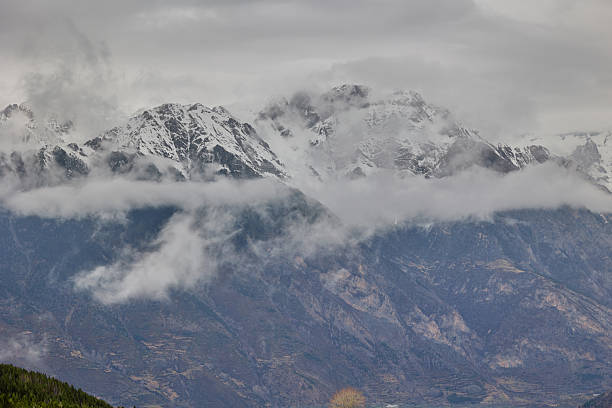 Winter mountains, beautiful panorama of the Pyrenees in Spain.
