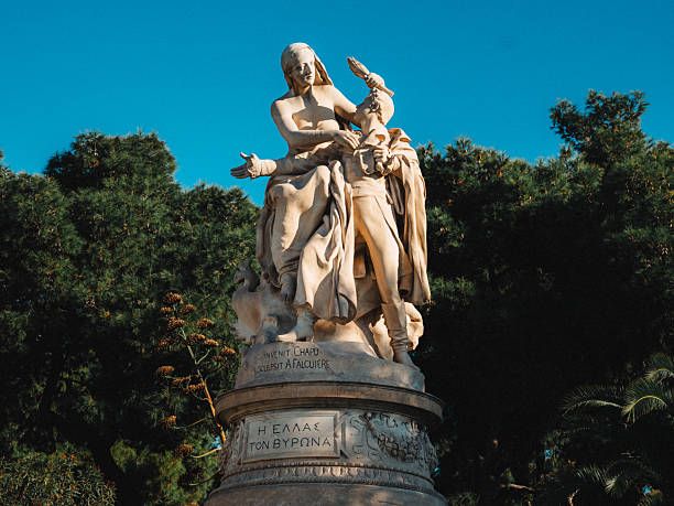 Buenos Aires, Argentina - March 15, 2020: The sculpture The Wounded Centaur by French artist Antoine Bourdelle is located in Plaza Rubén Darío. The bronze work, dating from 1914, depicts the centaur Chiron in agony after being wounded by Hercules.