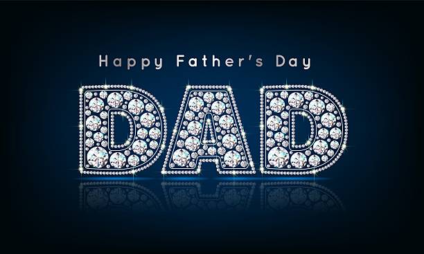 istock Word Daddy made of diamonds. Illustration banner for Father's Day. Vector 2209421468