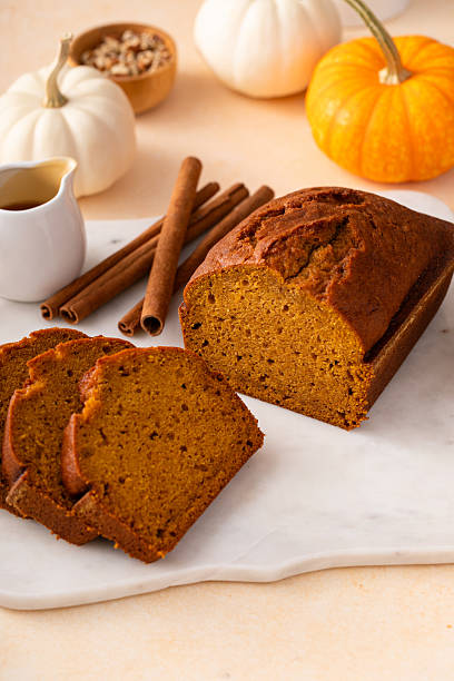 istock Pumpkin bread freshly baked sliced on a serving board, Thanksgiving dessert 2209429826