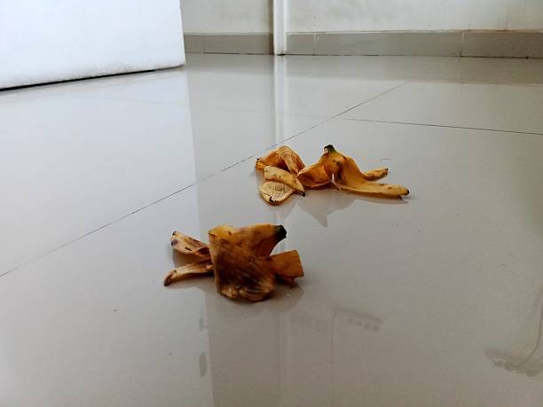 Banana peel on the floor