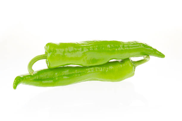 Isolated in the white background of green pepper