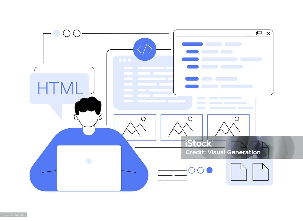 Html Coding Isolated Cartoon Vector Illustrations Stock Illustration ...