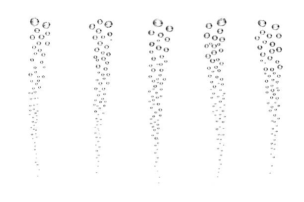 black water bubble liquid abstract isolated white background. concept of designing oxygen air underwater, effect soda transparent. texture drop small under sea. bubble in water