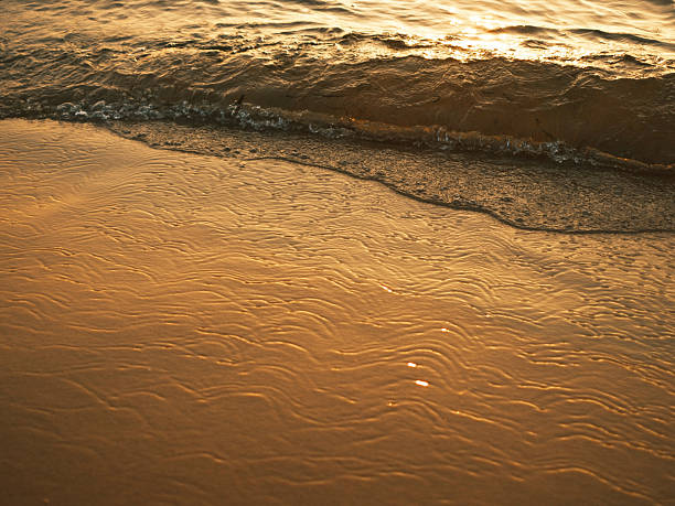 beautiful silhouette sunset at tropical sea with a bit natural lens flair .
