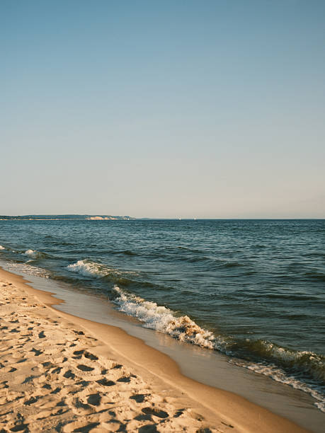 Lake Michigan coastline in Ludington, Michigan