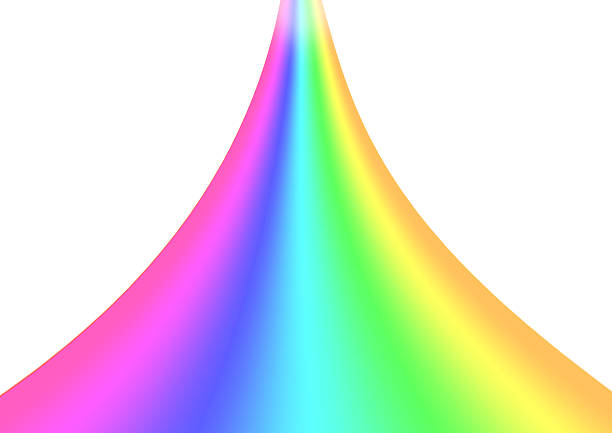 3d illustration of abstract rainbow over white background with text space