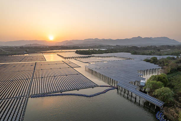 istock aerial view solar power station during sunset 2209462809