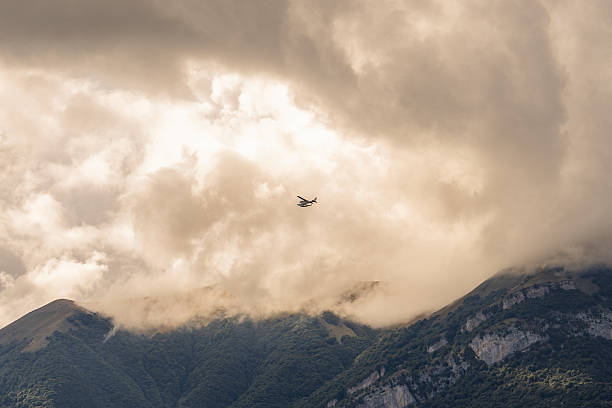 istock Mountain view with Sea plane moody clouds Lake Como, Italy. 2209465930