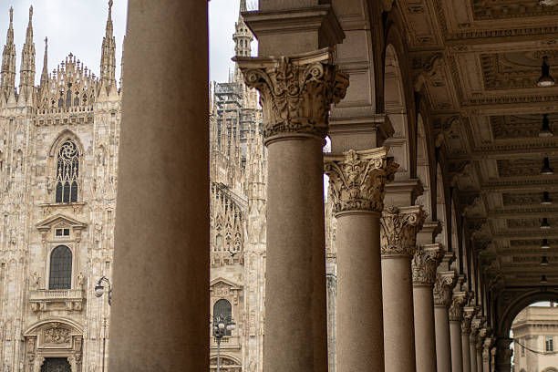 Cathedral Duomo di Milano with close-up with details.