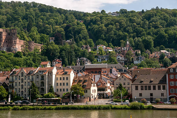 HEIDELBERG, GERMANY - JUNE 16, 2019: The Neckar River as it passes through the city