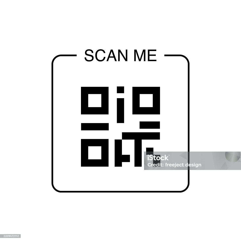 Scan Prompt Qr Code With Scan Me Prompt Stock Illustration - Download Image Now ...