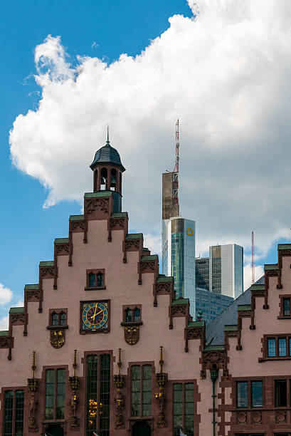 FRANKFURT, GERMANY - JUNE 17, 2019: The Roemer at Roemerberg, Frankfurt's Town Hall and center of the Old Town