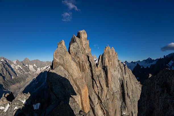 Chamonix  - Aiguille de Blaitiere peak in Mont Blanc massive.