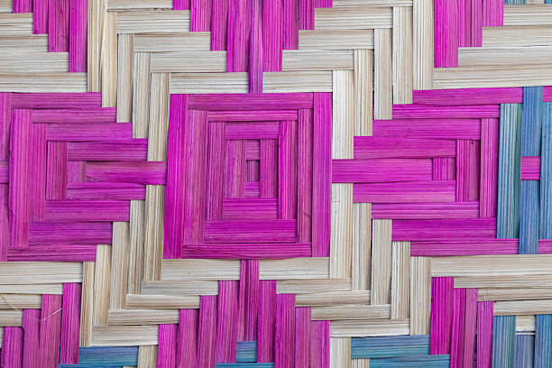 Bamboo wicker handmade fan weave background.