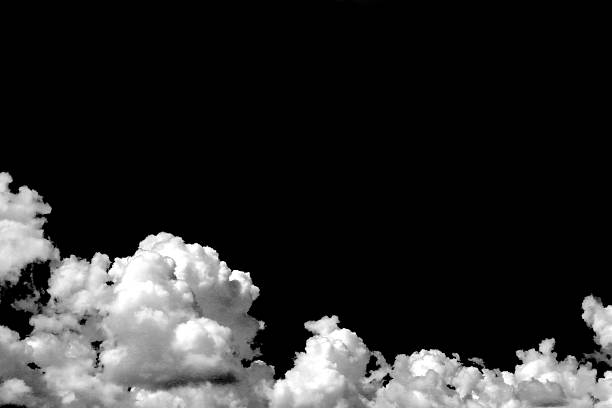 istock Large white clound isolated on black background. Large white clouds overlay, White clouds are at the bottom of the  black background. 2209484799
