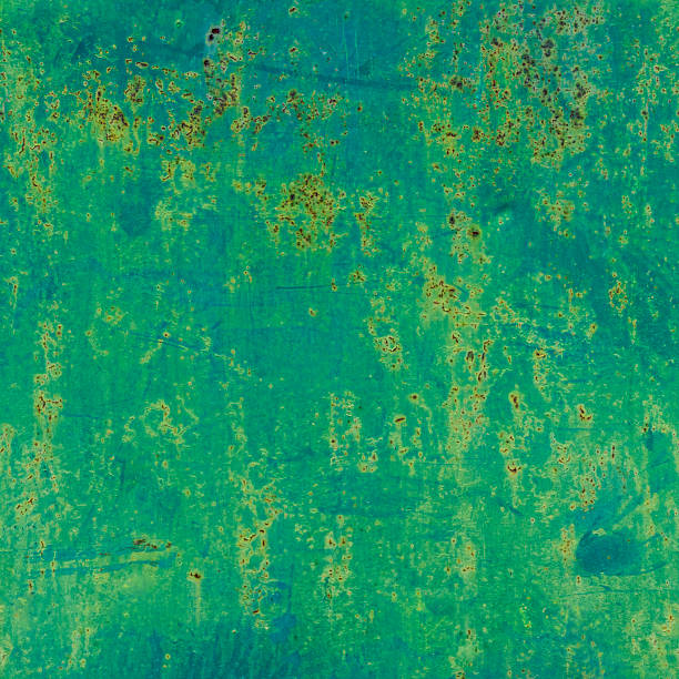istock seamless green rusty metal texture with corrosion spots. 2209484852
