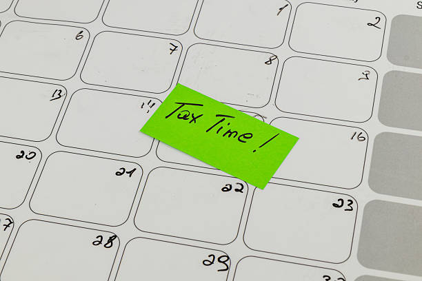istock Reminder for important tax deadlines on a whiteboard calendar 2209484891