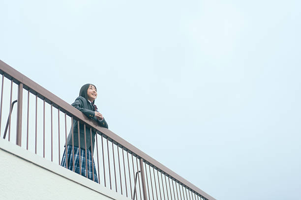 istock Japanese female junior high school students in uniform 2209487138