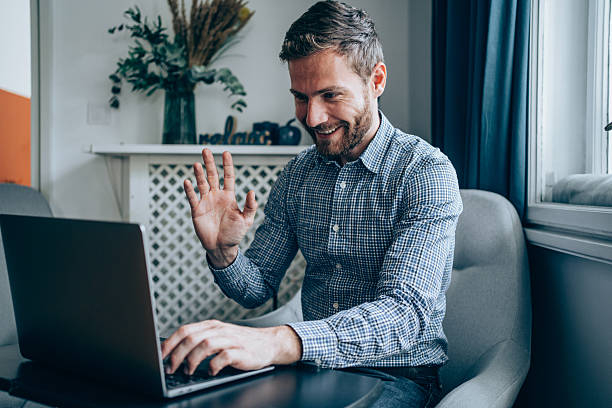 istock Businessman having video call in the office. 2209492444