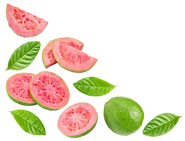 istock sliced guava isolated on white background. clipping path 2209494434