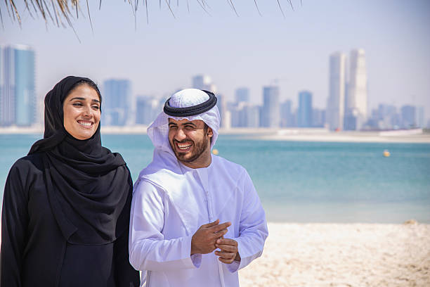 istock Happy Arab Couple at Beach 2209511193