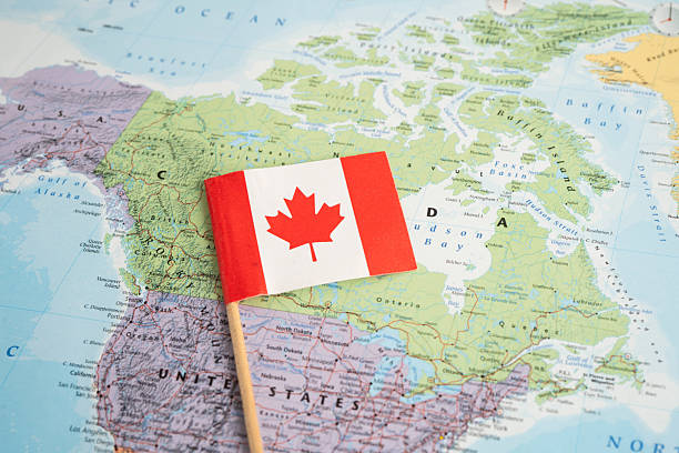 istock Bangkok, Thailand  November, 2024 Canada flag on world map. 2209520312