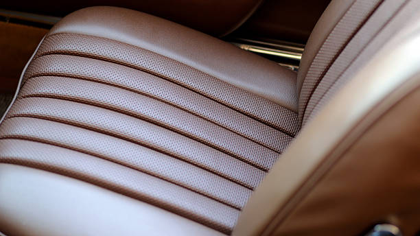 istock Inside a Vintage Luxury Car with Brown Leather Seats, Classic Automobile Interior Design and Premium Car Detailing 2209524445
