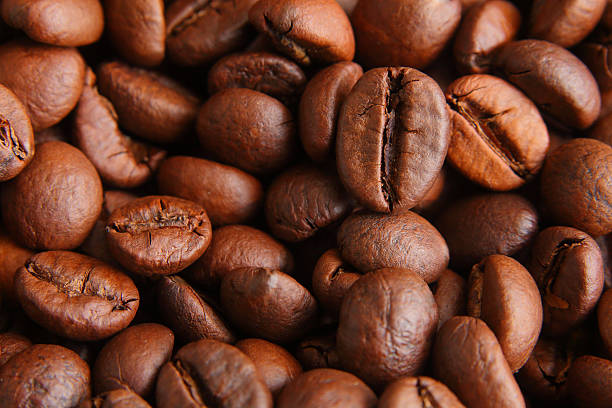 Close-Up of Roasted Coffee Beans, Ready for Brewing