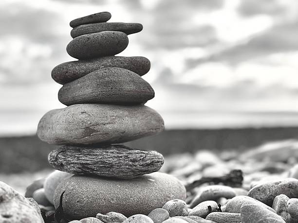 Abstract smooth round pebbles sea texture background
