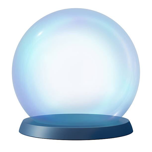 istock Empty snow globe with transparent glass surface. Its smooth base is designed for showcasing unique miniature scenes, perfect for creative displays. Snowglobe isolated on white background. 3D render. 2209545518