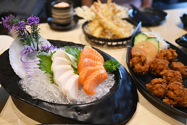 salmon and white tuna sashimi