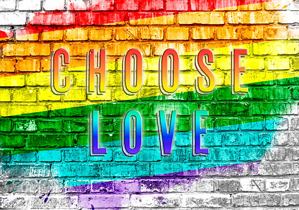 istock Colorful rainbow with the words Choose Love written in white 2209558125