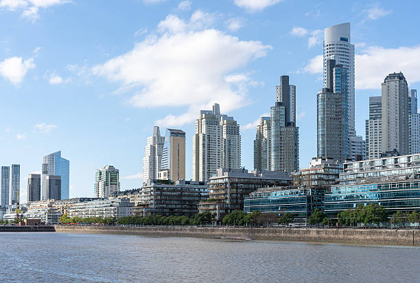 perspective of the coast and buildings of Puerto Madero