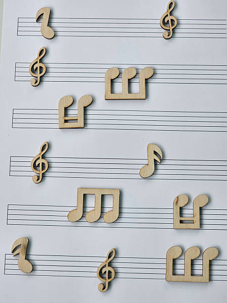 istock Musical notes arranged on sheet music create a playful display of rhythm and creativity concept 2209560146