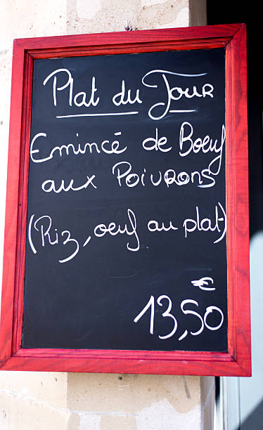 istock Paris, France: Handwritten Blackboard Menu 