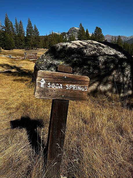 istock Soda Springs Signpost in Autumn Grass (Yosemite National Park, California, USA) 2209575617