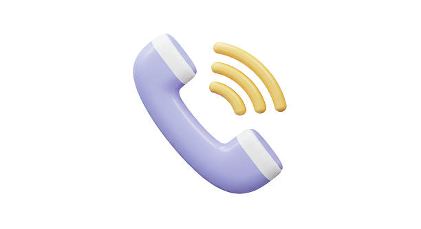 istock Isolated Pastel Blue Telephone Handset with Sound Waves 2209577562