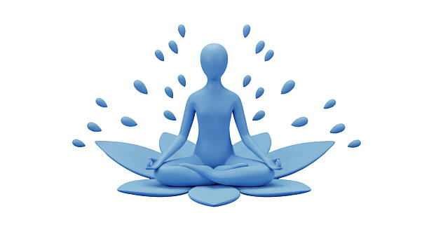 Contemporary art collage. Meditation. Man sits cross-legged with arms open, radiating calm and peace, symbolizing meditation and inner clarity. Concept of mental health, life-work balance, mindfulness