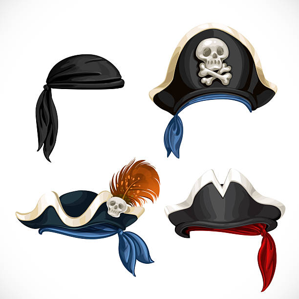 istock Set of pirate hats and bandana with Jolly Roger 1 2209578350