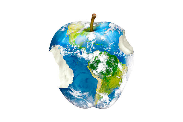 istock Planet Earth in the shape of an apple. 2209585281