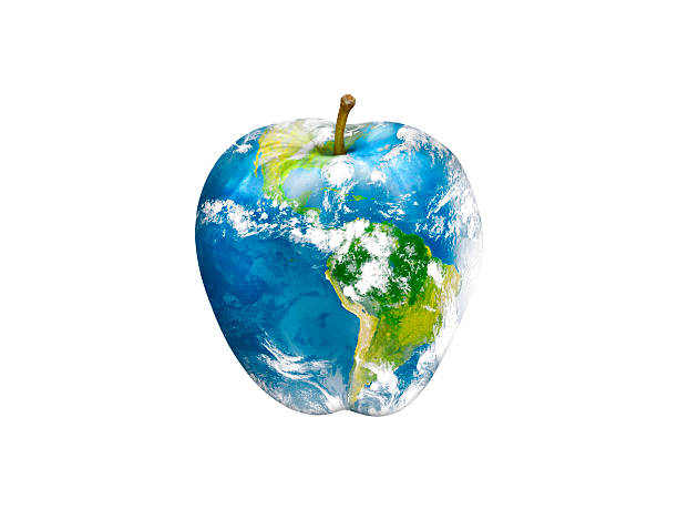 istock Planet Earth in the shape of an apple. 2209585283