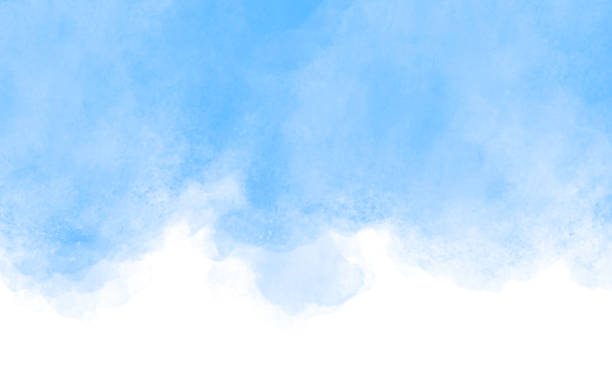 istock Abstract Clouds, Watercolor Painting, Light Blue 2209590118