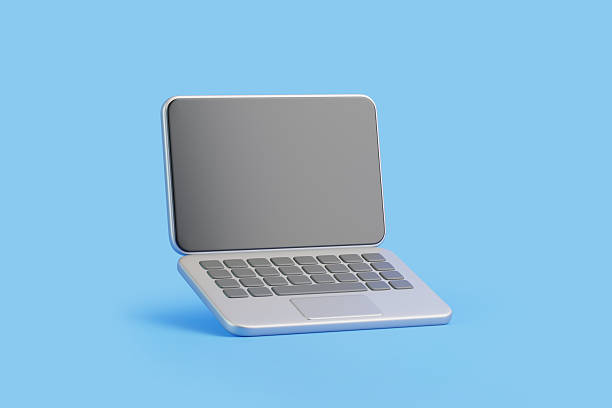 istock 3D Laptop Illustration with Blank Screen on Blue 2209591929