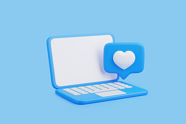 istock 3D laptop with heart icon for social media 2209591965