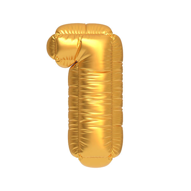istock Golden balloon number one on white 2209592216