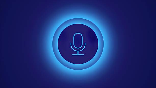 istock AI Voice assistant on blue background. minimal illustration. 2209592407